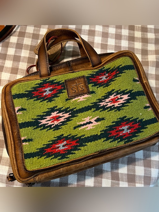 STS Ranchwear Other - STS Ranchwear Navajo-Pattern Leather Toiletry Travel Tote NWT